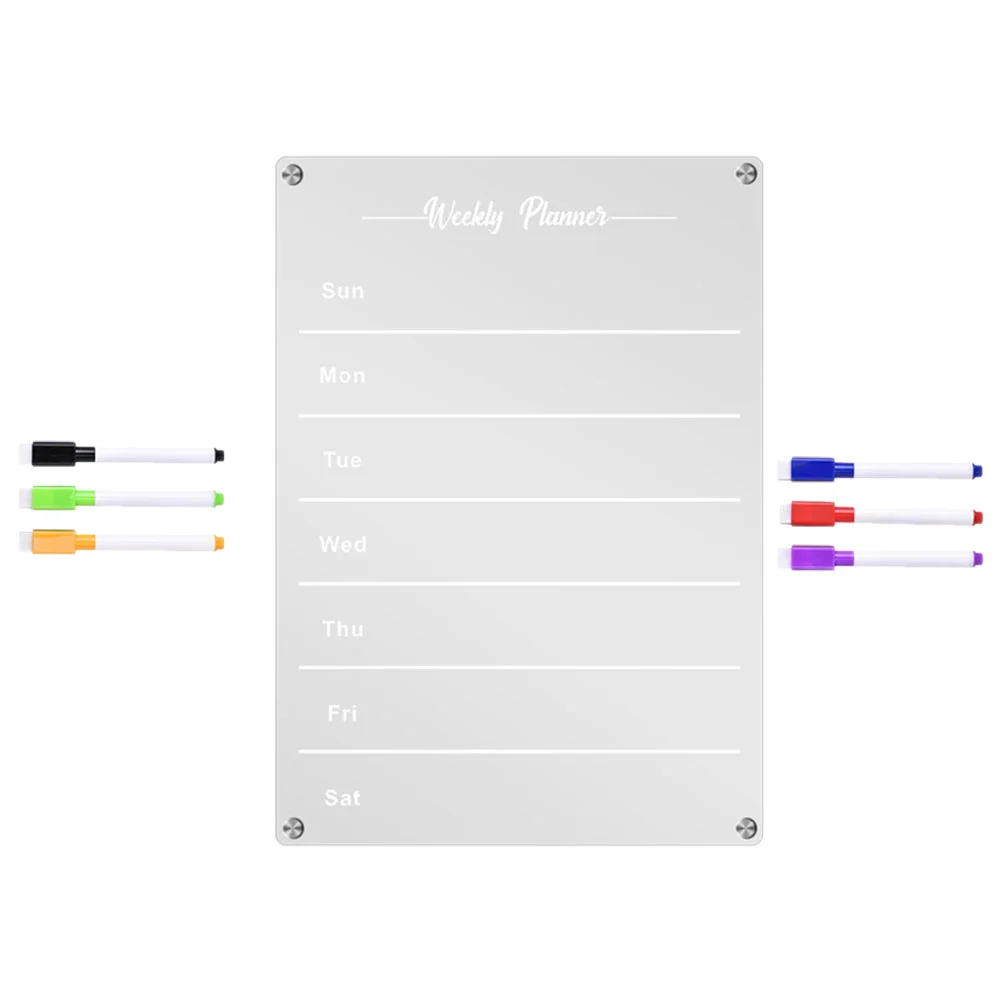 

Schedule Daily Planning Board Kitchen Message Clear Fridge Weekly Acrylic White Dry Erase Magnetic Planner Refrigerator Pens