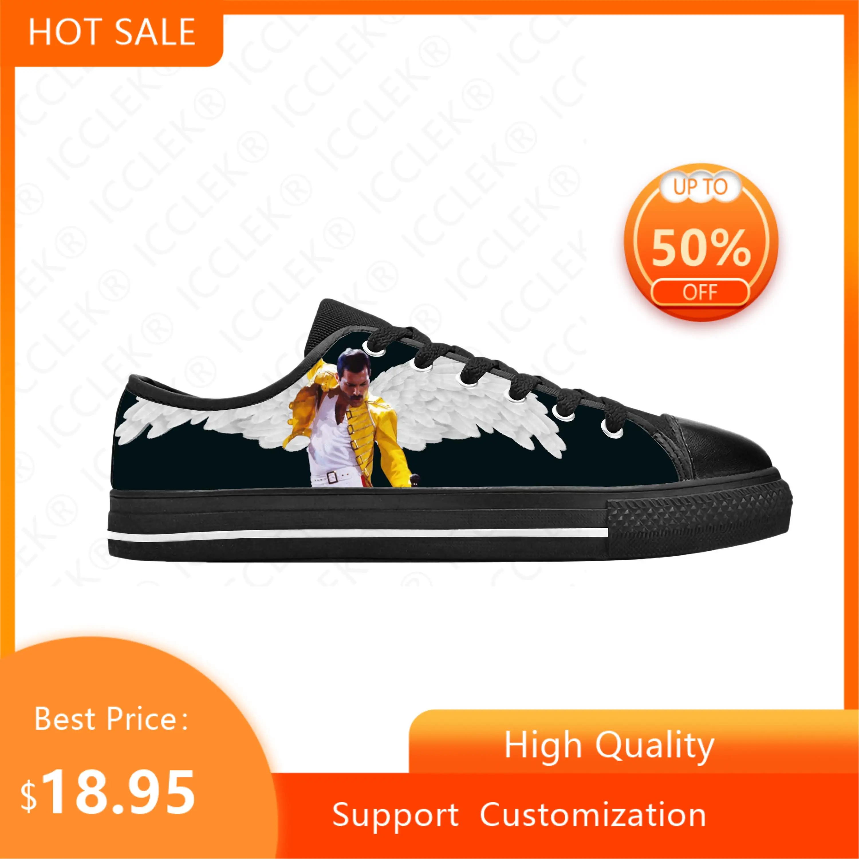 Кроссовки Freddie Mercury в стиле рок-группы музыкальный певец забавная королева