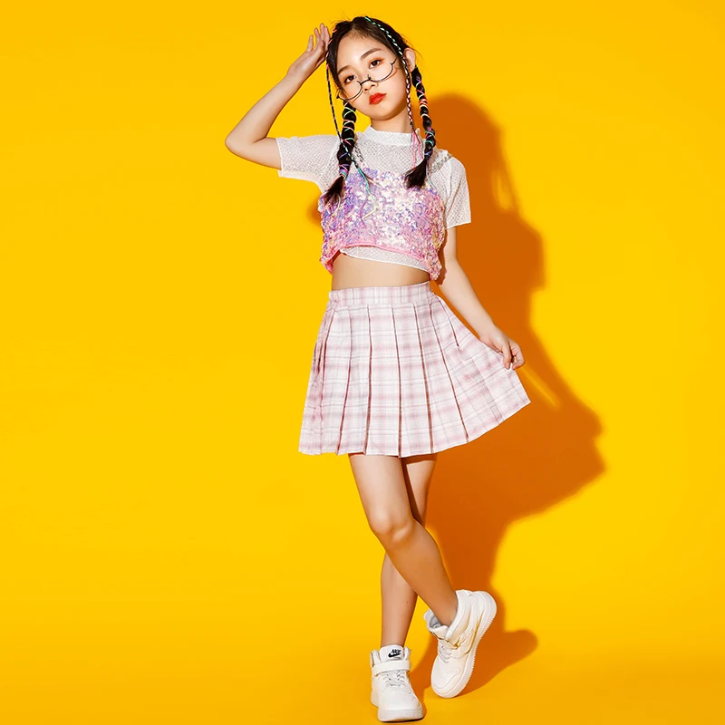 

Детская одежда для джазовых танцев, одежда для выступлений, модное платье в стиле хип-хоп для девочек, Корейская версия, одежда для выступления в области пупбиллических джазовых представлений