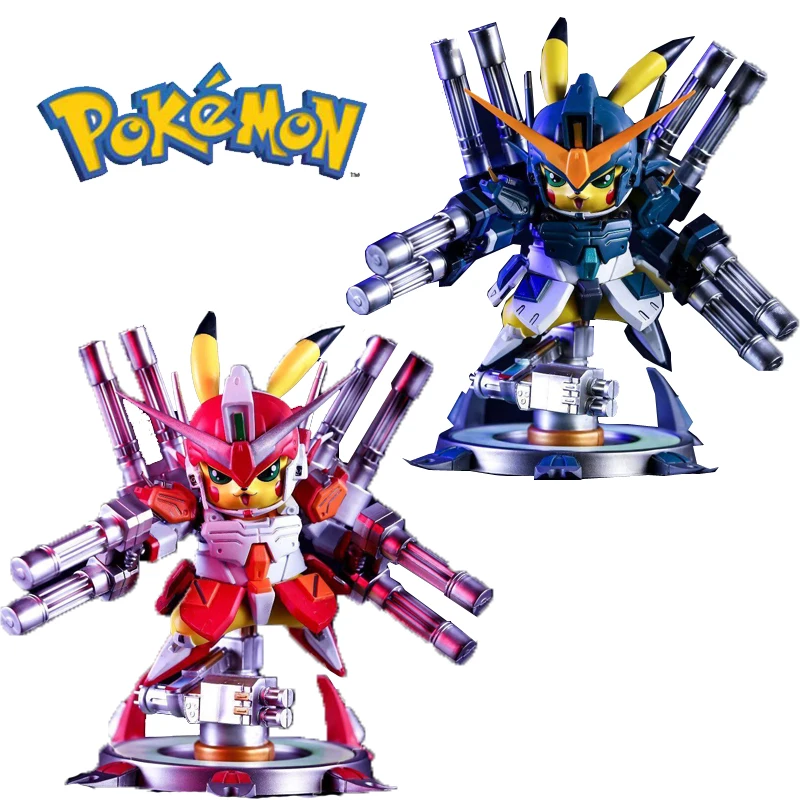 

Pokemon Cool Surrounding Anime Red and Blue Armed Mecha Pikachu Model Toy Hand-made Ornaments Children's Toy Gift