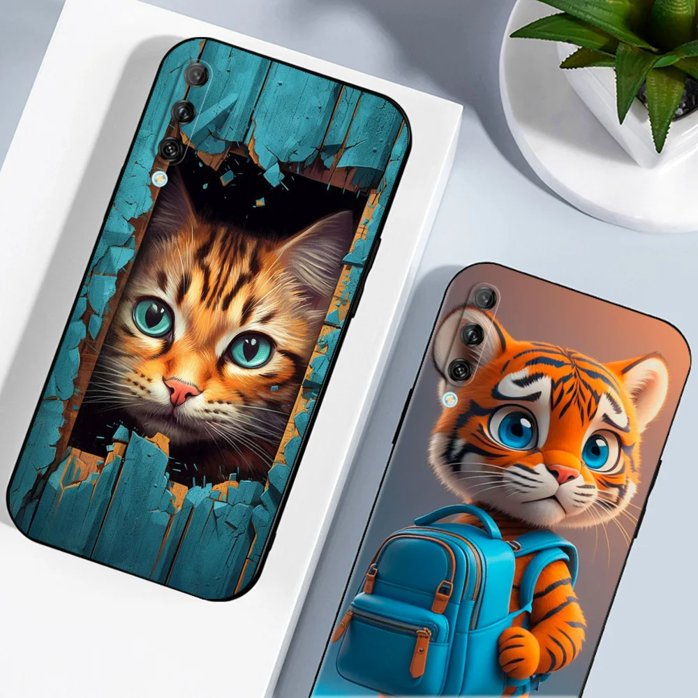 Фото Чехол для huawei y9s, силиконовая Мягкая задняя крышка для телефона huawei y9 S coque huaweiy9s, бампер, черный чехол из ТПУ, потрясающие крутые кошки, домашние животные №5