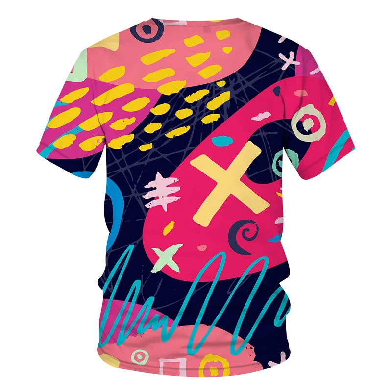 Футболка мужская с 3D-принтом дышащая тенниска оверсайз короткими рукавами