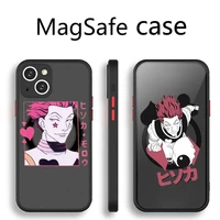 hisoka anime hunter x phone case transparent magsafe magnetic magnet for iphone 13 12 11 pro max mini wireless charging cover
