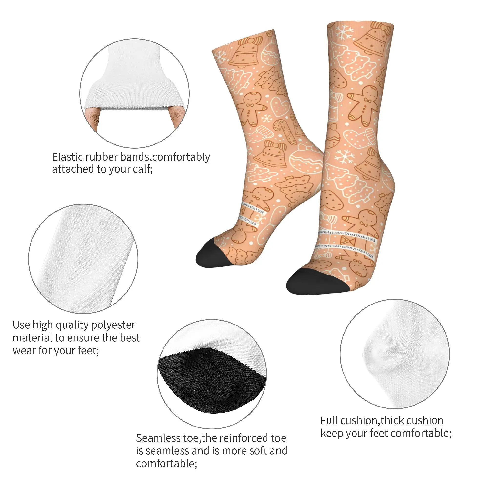 Модные мужские носки повседневные женские в горошек с рисунком рождественской