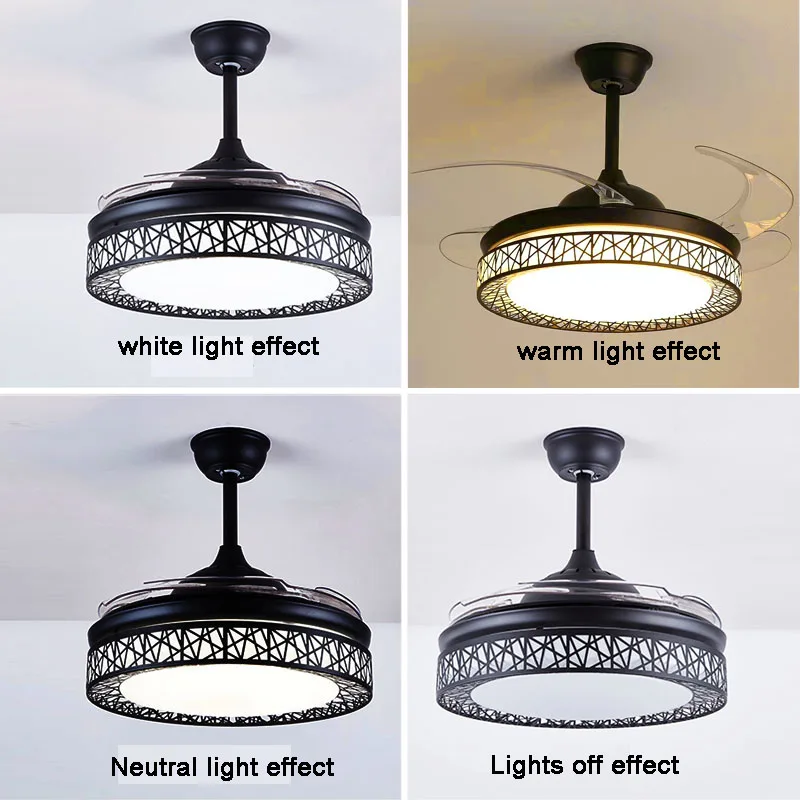 

Nordic Modern Home Decorate Invisible Ceiling Fan Lamps Bedroom Living Dining Room Study LED Minimalist Household Pendant Light