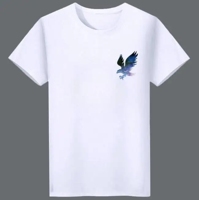 

New Summer Men's Short-Sleeved White Color animal picture Round-collar Cotton Blend Slim T-Shirt ABD417