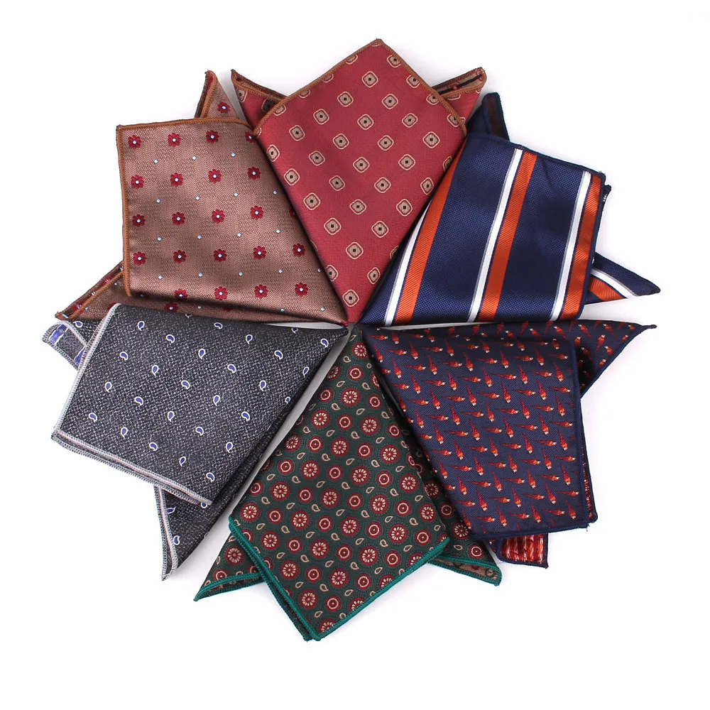 

Striped Pocket Square For Men Women Jacquard Chest Towel Wedding Hanky Gentlemen Hankies Men's Suits Handkerchief Pocket Towel