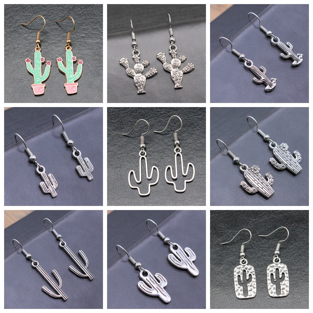 

12 Styles Cactus Dangle Earrings Flower Ear Bijoux Women Gift Pendientes Handmade Jewelry Ornaments Supplies