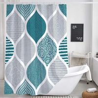 boho theme shower curtains bathroom decor waterproof fabric bath curtain with 12 hooks geometric decor curtain