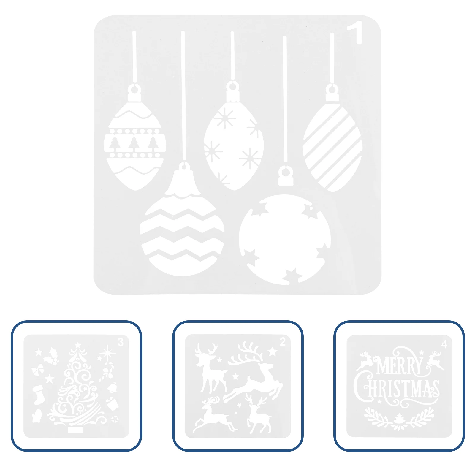 

8 Pcs Christmas Painting Stencils Hollow Drawing Template Templates Kids Xmas DIY