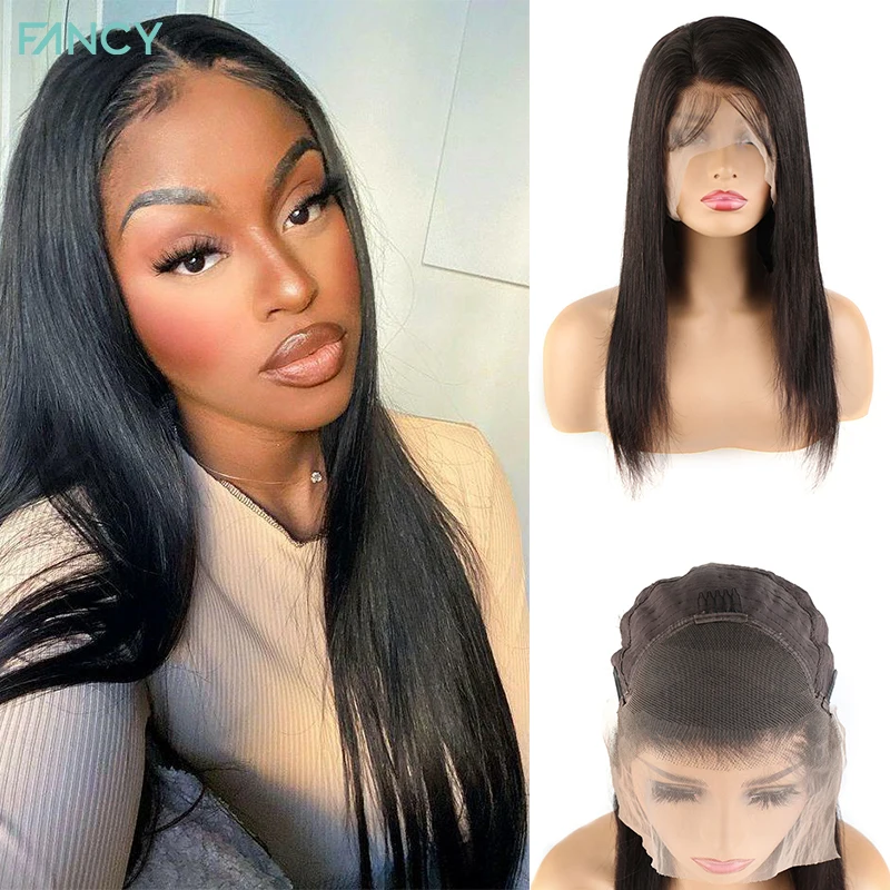 Fancy Straight 13x4 Lace Frontal Wigs Human Hair Closure Wigs Brazilian Wigs for Women 13x4 Kinky Straight Lace Closure Wigs