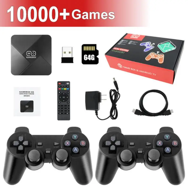 

4K HD Video Game Console Emulator 2.4G Double Wireless Controller For PS1/FC/GBA Classic Retro TV Game Console 10000 Games Stick