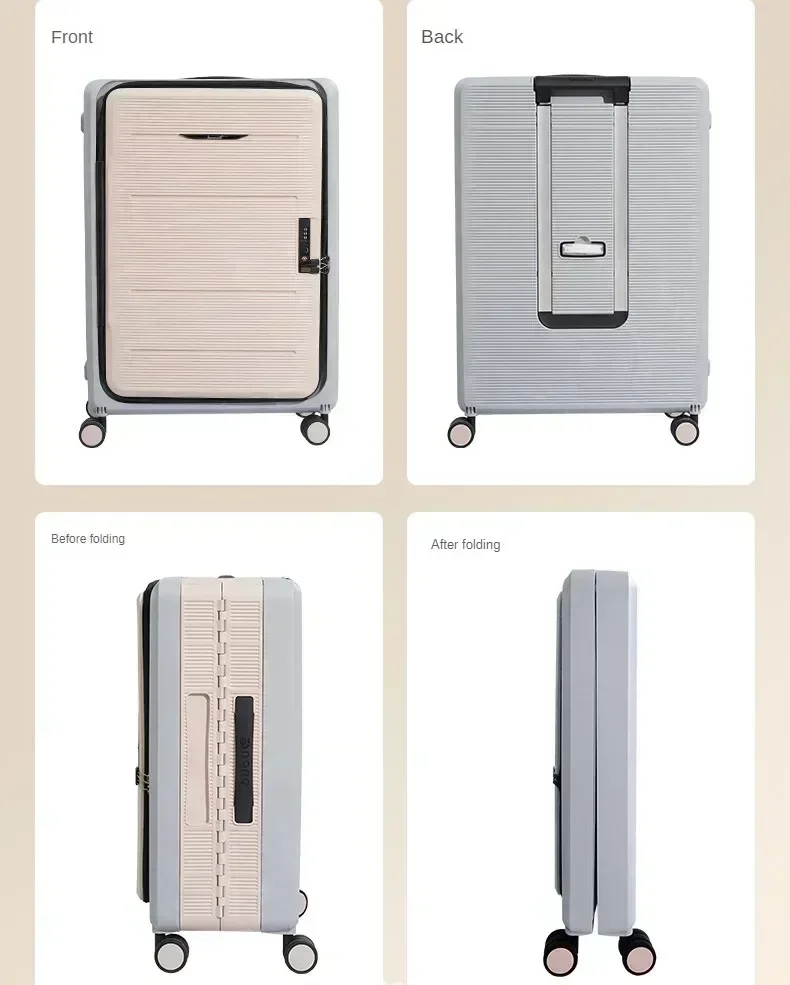 Чемодан для путешествий чемодан Спиннер багажа колеса 20 дюймов складная тележка