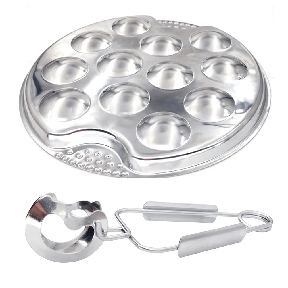 

Escargot Plate Dish Snail Baking Cooking Serving Tray Snails Set French Holes Shell Dishes Tongs Conch Clips Ceramic Plates