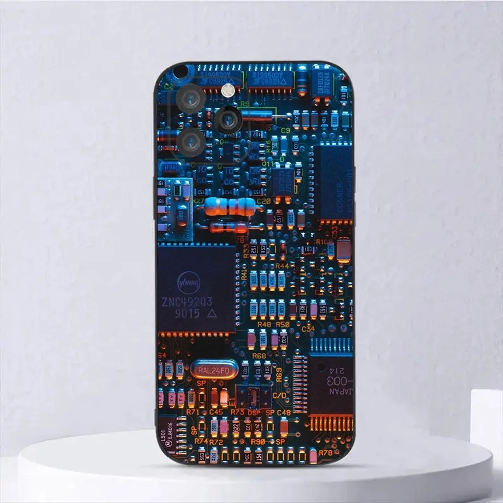 Чехол для телефона с материнской платой iPhone 15 14 13 12 11 Plus Pro Max XS XR SE Mini 8 7 мягкий