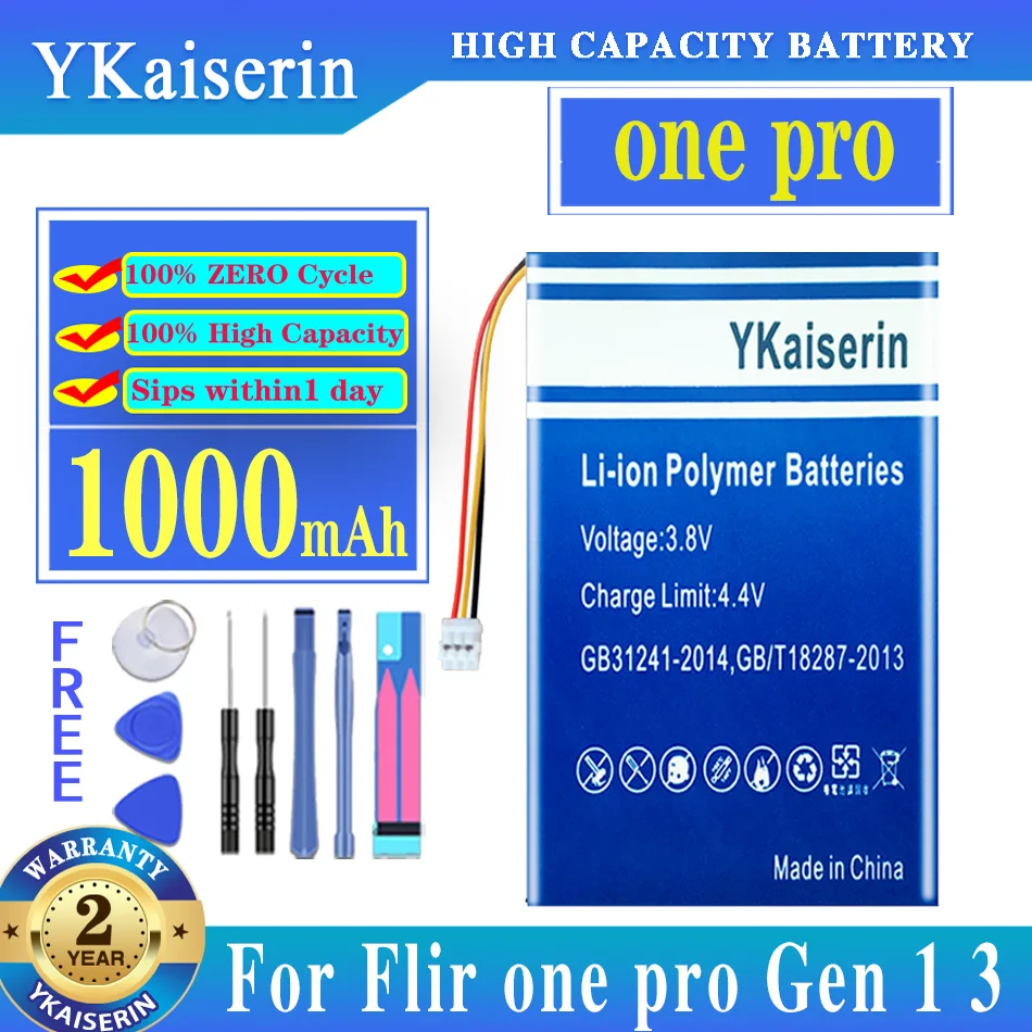 

Аккумуляторная батарея ykaisin 1000 мАч для Flir One Pro Gen 1 3, аккумуляторы для тепловизионной камеры + трек №