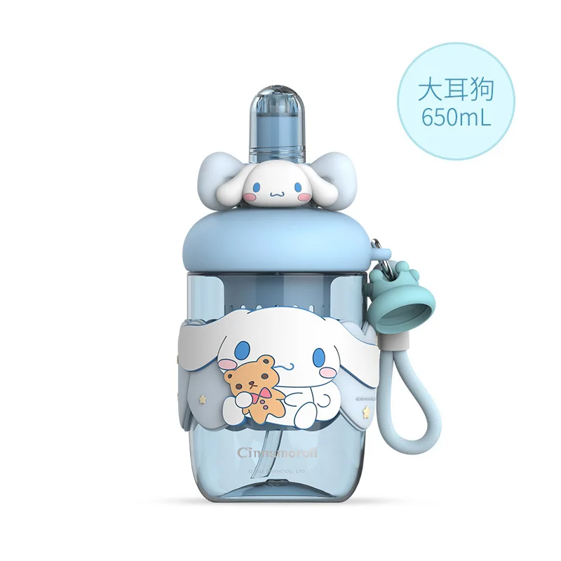 Sanrio 650 мл пластиковая пипетка Tritan бутылка для воды милая эстетичная чашка с