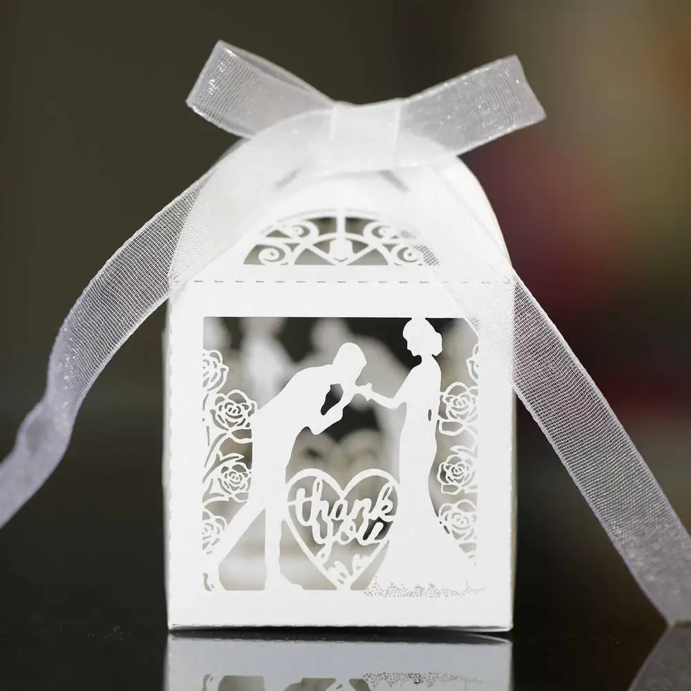 Hollow Out Gift Boxes With Ribbons Party Thank You Guests Candy Packaging Small Chocolate Box Wholesale