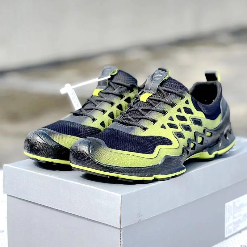 Men's Running Shoes Leather Material Grip Non-slip Wear-resistant Hiking Shoes Outdoor Sports Shoes Men's Shoes