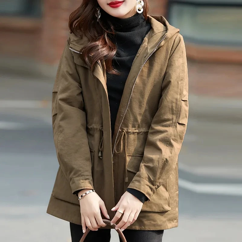 

Casual Hooded Jackets Women's Clothing 2023 New Spring Autumn Coats Korean Loose Outerwear Female Top BC279