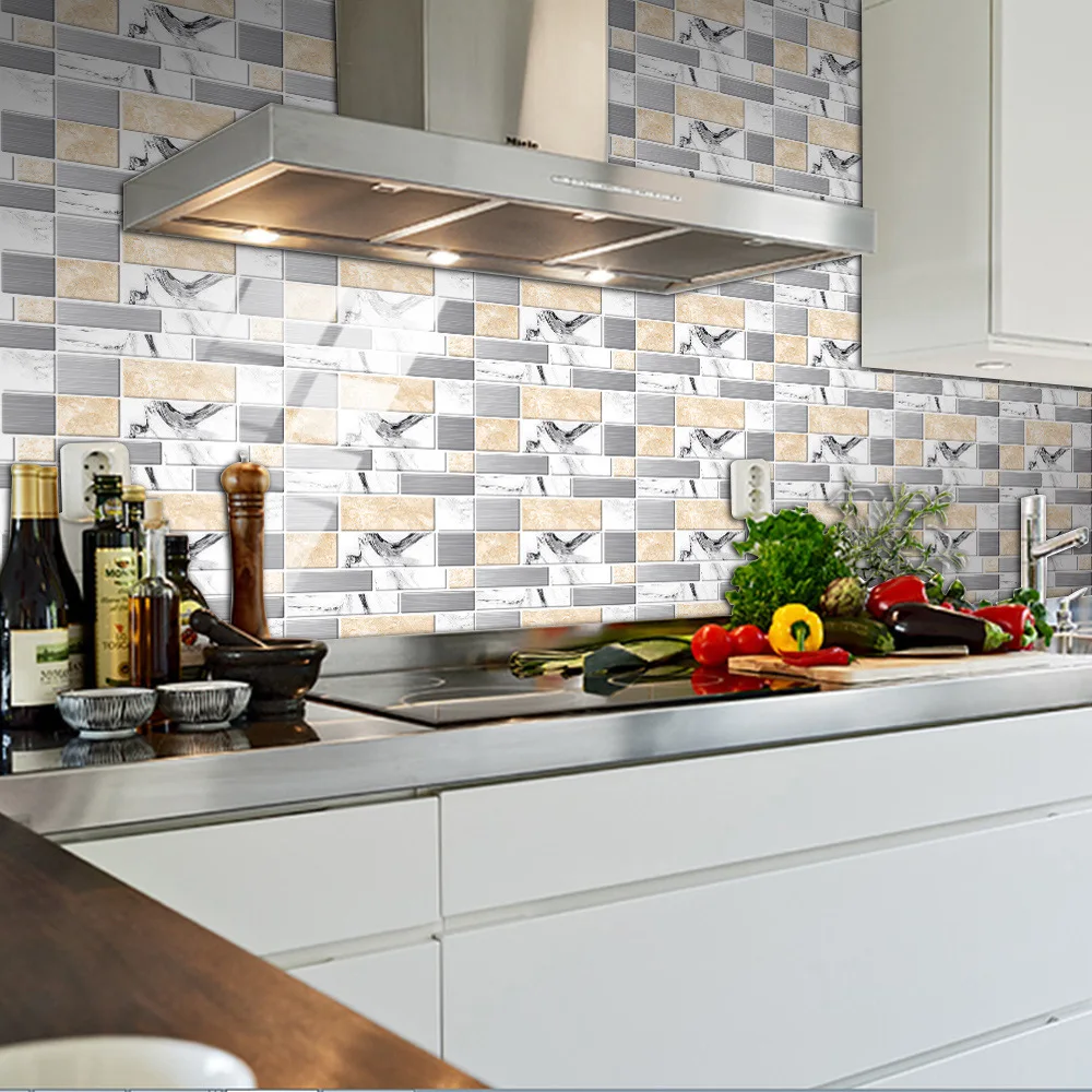

PVC tile pattern water 3D crystal tile Mosaic wall kitchen bathroom decoration waterproof stickers