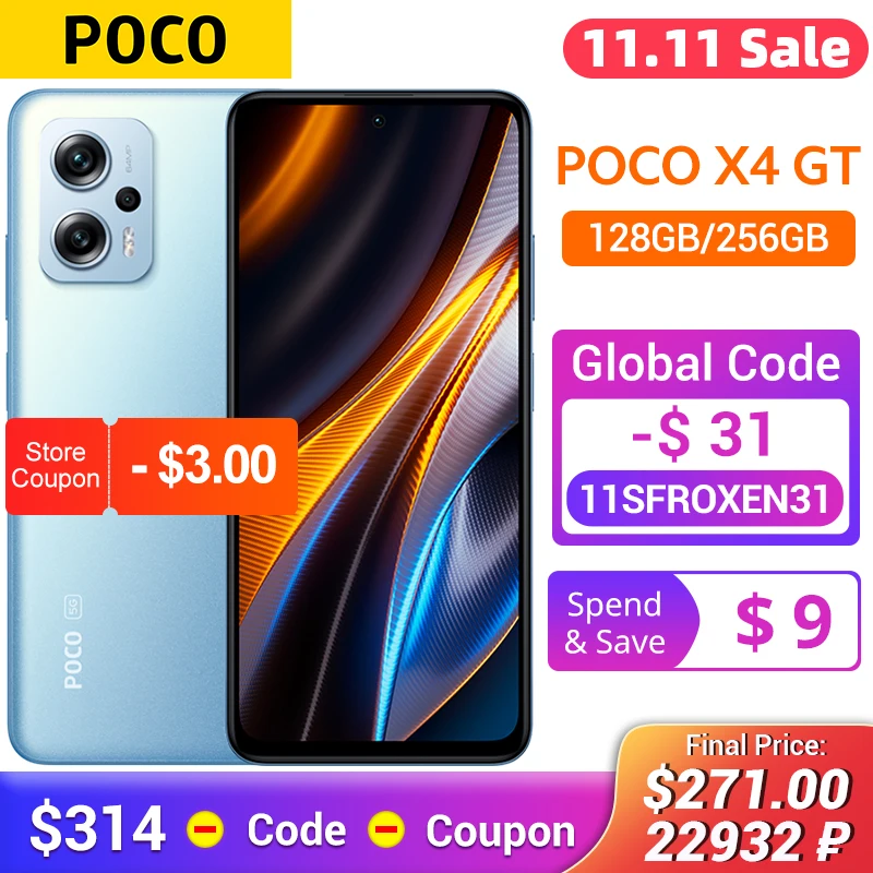 Najtaniej Globalna Wersja POCO X4 GT 5G Smartphone 128GB/256GB Dimensity 8100 144Hz Dynamiczny Wyświetlacz Przełącznika 67W ładowanie 64MP Potrójna Kamera Ceny Globalna Wersja POCO X4 GT 5G Smartphone 128GB/256GB Dimensity 8100 144Hz Dynamiczny Wyświetlacz Przełącznika 67W ładowanie 64MP Potrójna Kamera