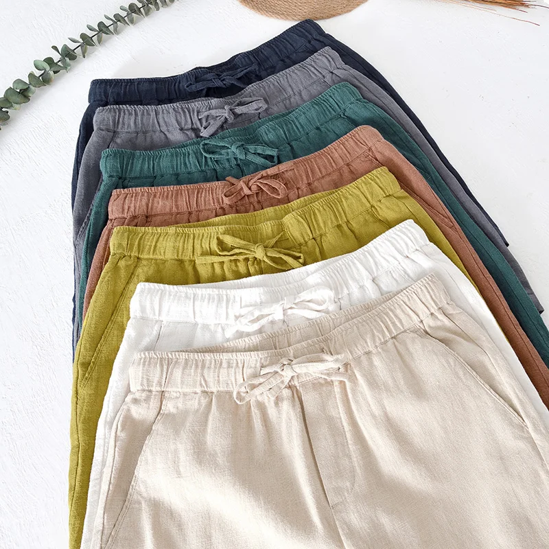 Шорты мужские с эластичным поясом хлопок повседневные Модные Бермуды