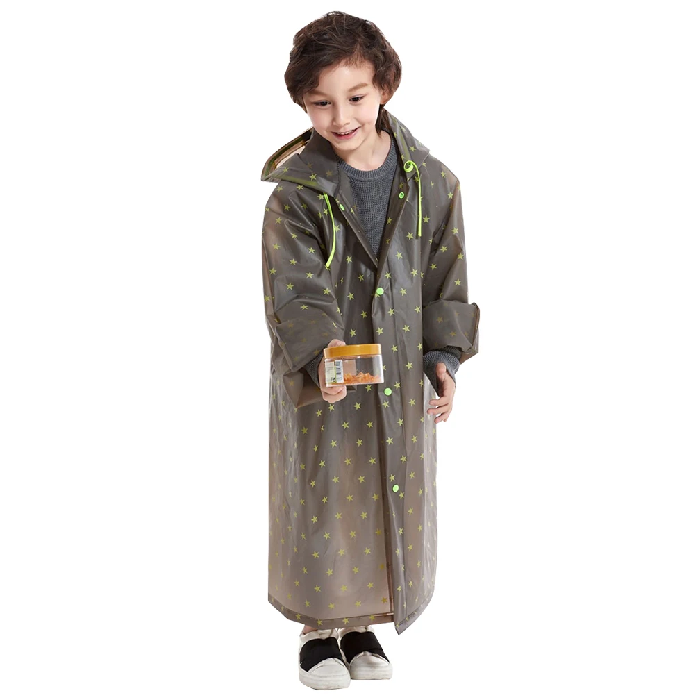 

Rain Jacket for Kids, Reusable EVA Clear Lightweight Portable Rain Jacket with Bag Slot for Toddlers Boys Girls