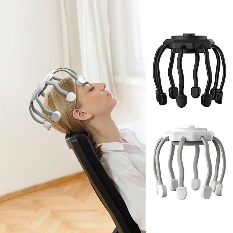 

Octopus Claw Electric Scalp Head Massager 4 Modes 10 Vibrating Contacts Therapeutic Hair Stimulation For Deep Relaxation Relief