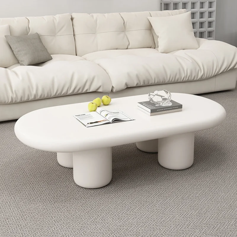 

Modern Creative Coffee Tables Living Room White Center Tray Oval Coffee Table Wood Articulos Mesa Centro Salon Room Decoration