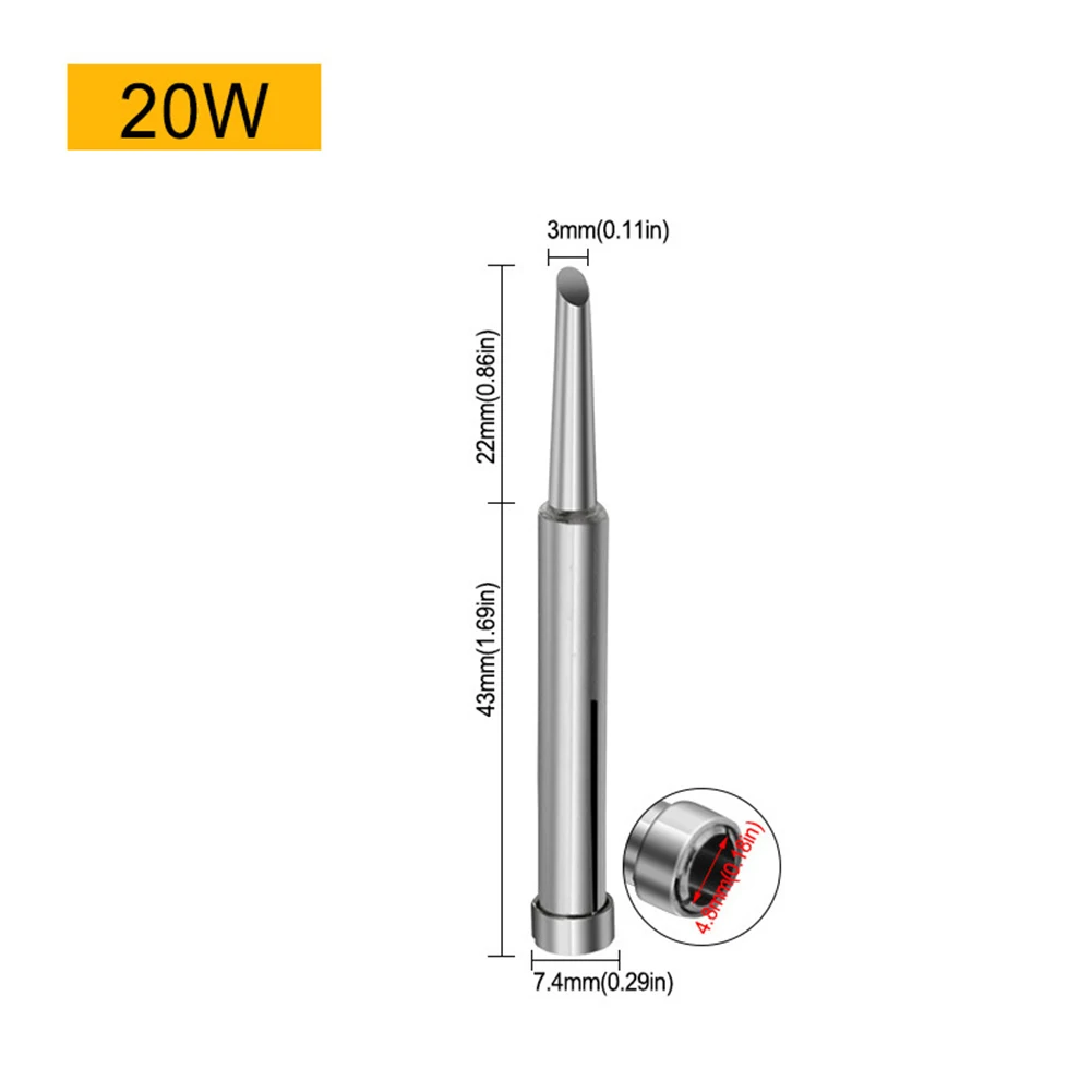 

I 20W 35W 50W Soldering Iron Tip Silver Spare Parts Replacement Workshop Accessories Electric Heated Soldering