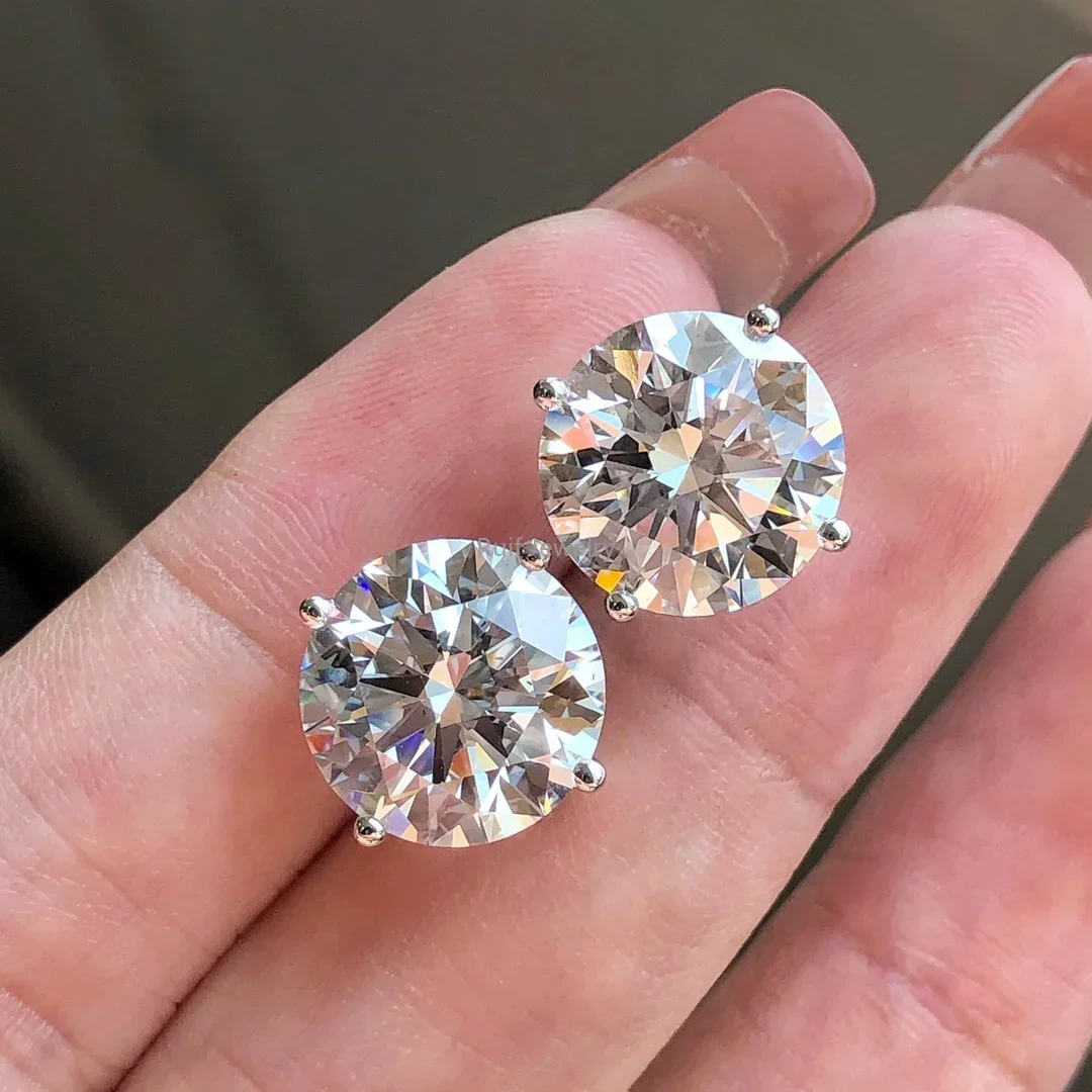 Серьги-гвоздики Ruif из платины примерно 5 карат VS1