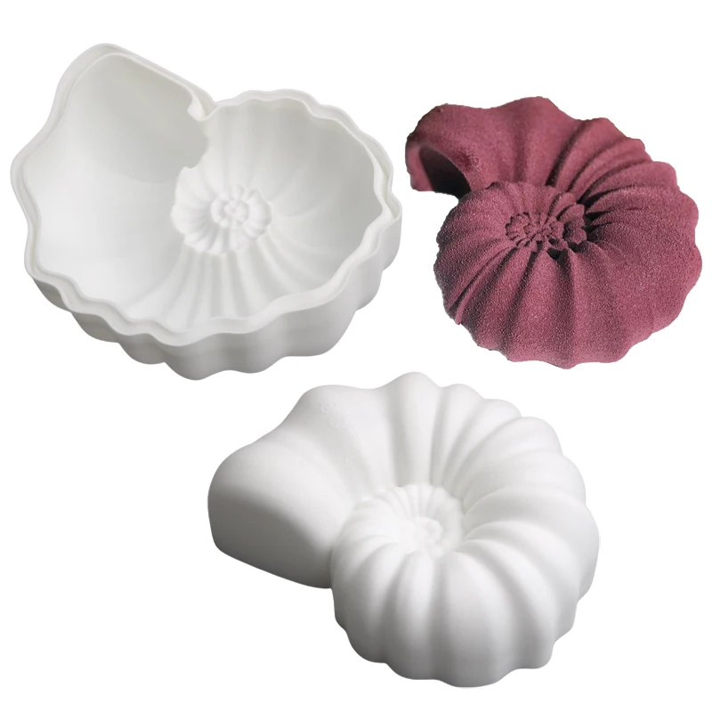 Форма для выпечки из силикона с дизайном морской раковины Meibum Sea Snail Design Silicone Cake Mold Ocean Themed Pastry Baking Tool Conch Mousse Mould Resin Crafts Dessert Bakeware