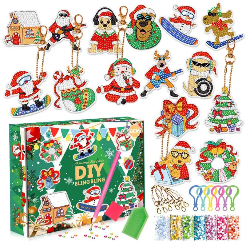 

Simple Operation Key Ring Pendant Mysterious Diy Acrylic Hand Stick Drill Stick Drill Christmas Themed Design Christmas Present