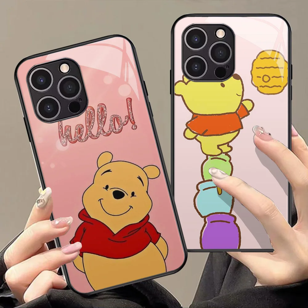 Чехол из закаленного стекла T-51 Winnie Pooh для Xiaomi POCO X6 C61 Redmi Note 9A 9 9C 9T 9S Pro Max 5G