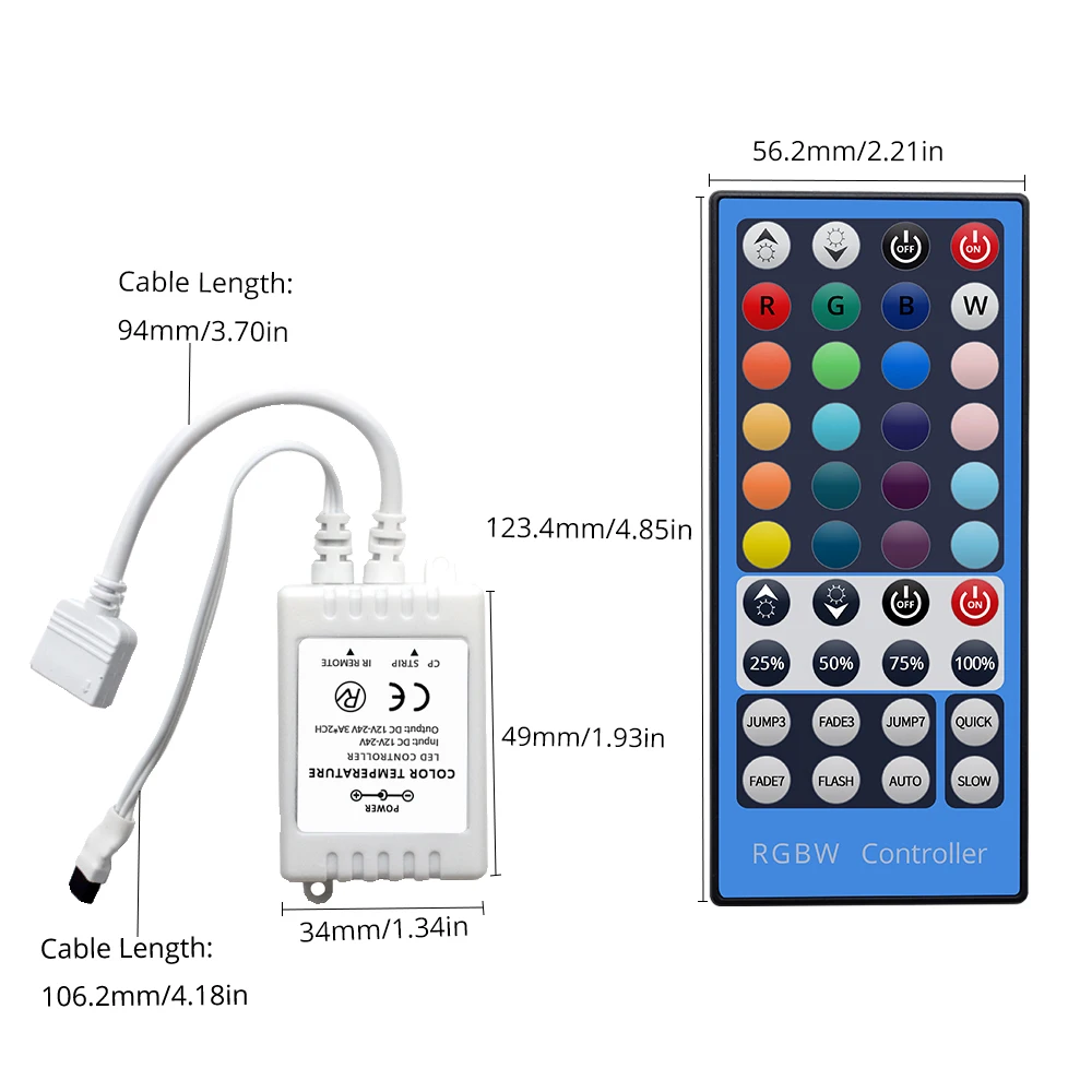 

RGB LED Lights 24Keys 44Keys IR Controller Remote Dimmer Input DC 12V 3-5A For RGB SMD 3528 5050 2835 LED Strip Holiday Lighting