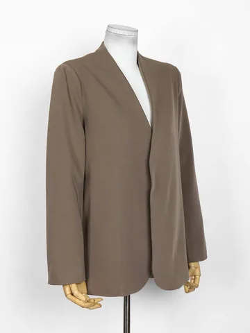 DNBS с v-образным вырезом на одной пуговице, однотонный, высококачественный, весна-осень 2023, новый женский модный дизайн, короткий пиджак