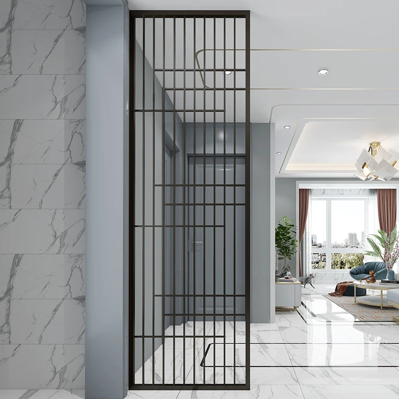 

Modern Guanshe living room stainless steel screen aisle porch decoration simple entrance floor art metal screen