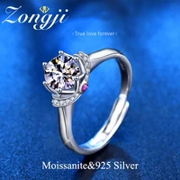 certified real moissanite engagement ring 1ct 2ct colorless vvs diamond bridal proposal rings sterling silver weddig band