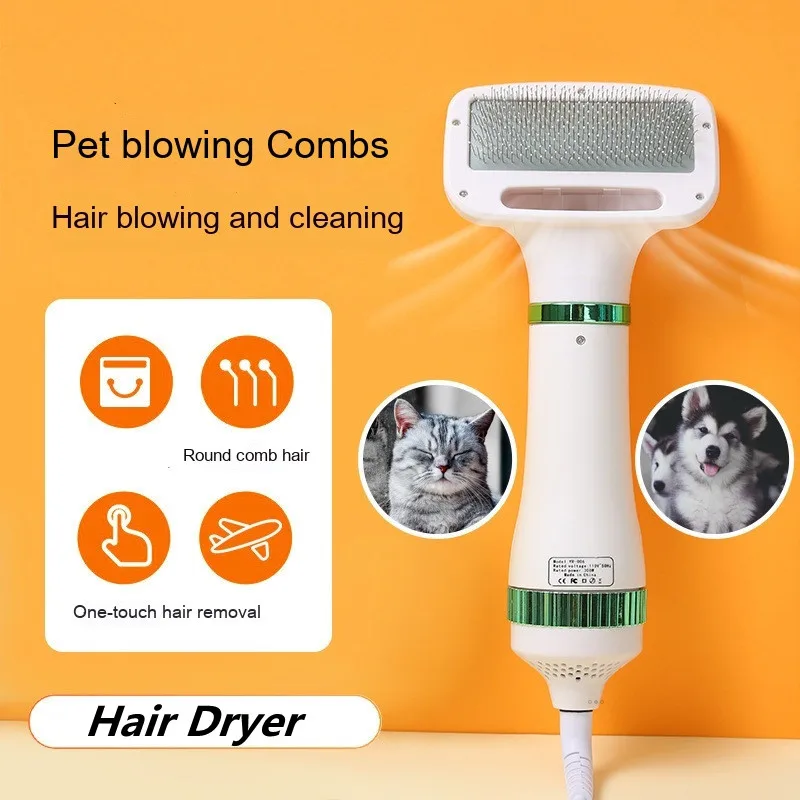 2-In-1 Pet Dog Dryer Quiet Dog Hair Dryers With Comb Brush Grooming Kitten Cat Hair Comb Puppy Fur Blower Low Noise Temprature