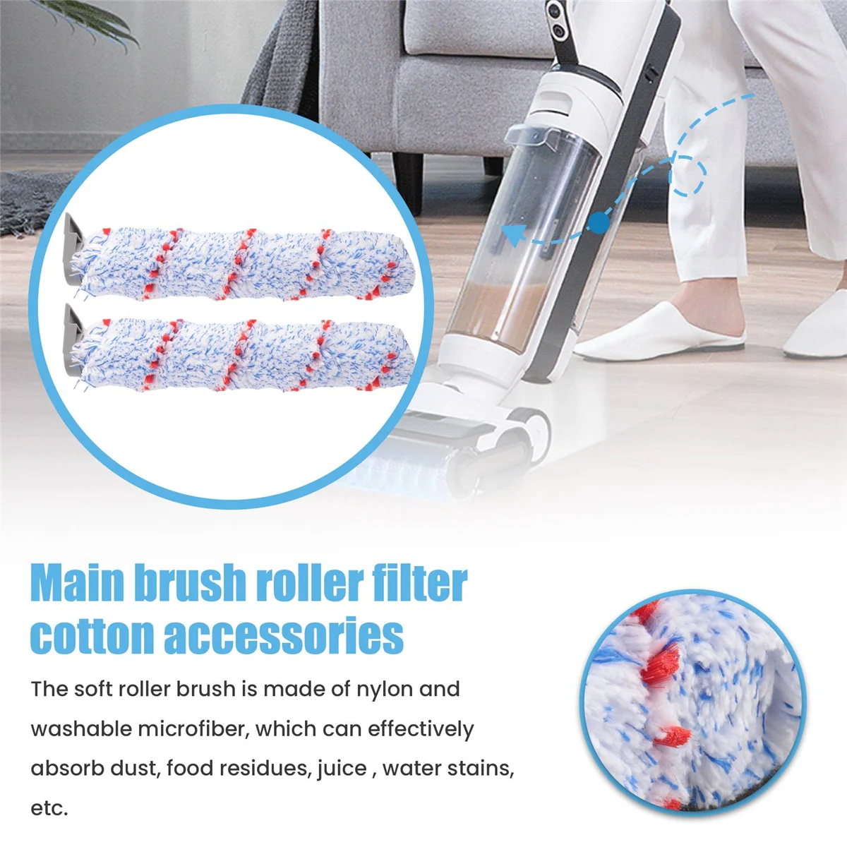 Сменные детали для пылесоса Tineco IFloor насадка на ролик с фильтром и