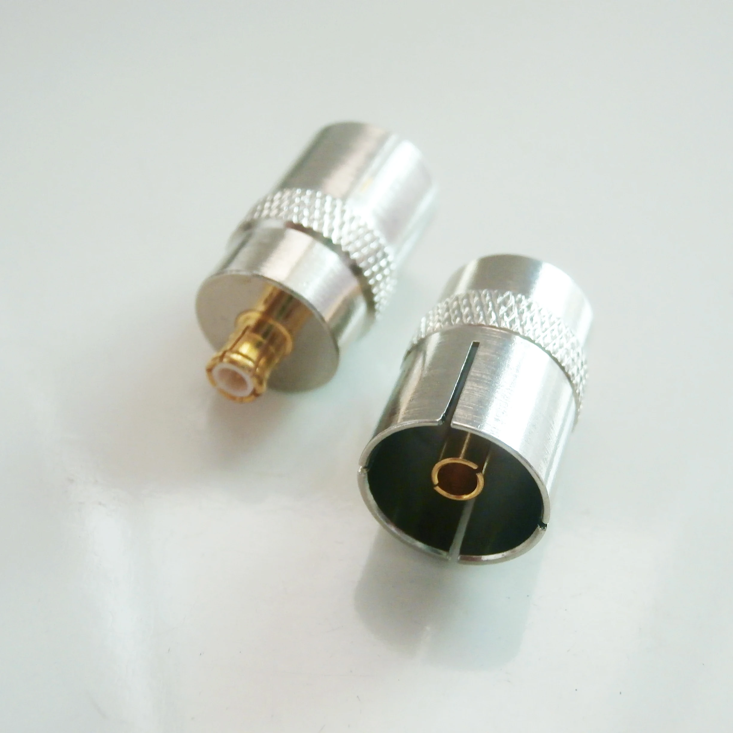 50 Ом MCX к стандарту IEC DVB-T ТВ-розетка гнездо штепсельной вилке MCX-IEC никелированные