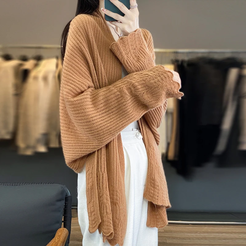 

Новинка, высококачественная искусственная кожа, модная вырезанная верхняя одежда, Западная искусственная кожа, Корейская версия, шерстяная накидка