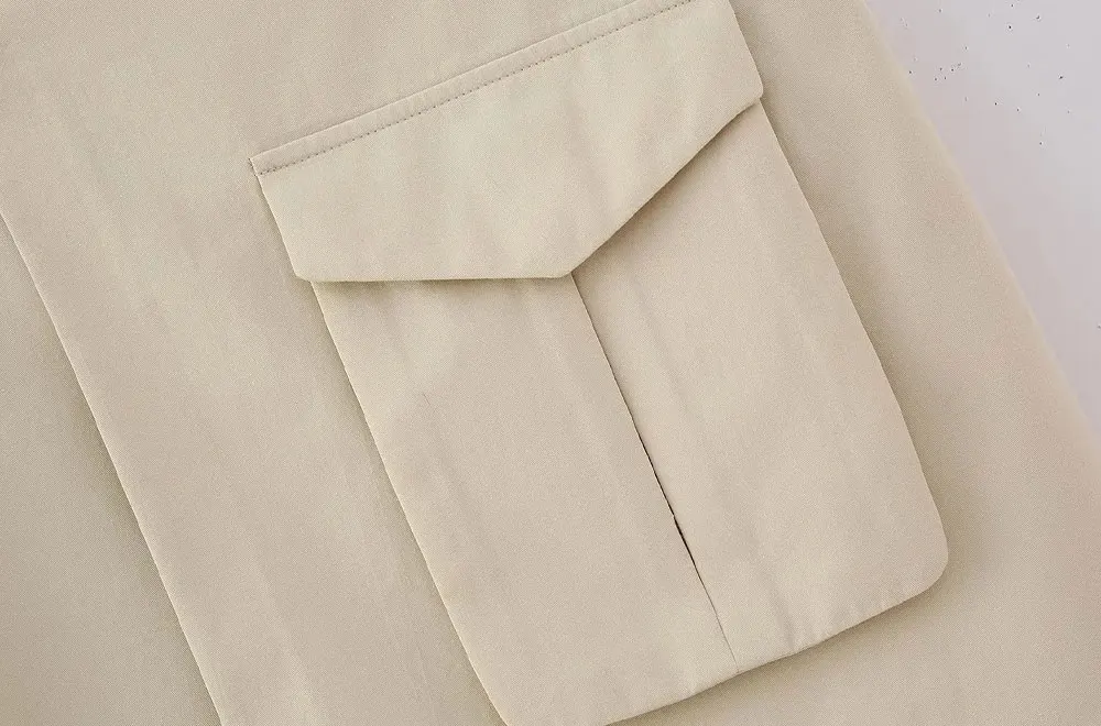 TRAF Women Fashion with Tied Patch Pocket Cargo Shorts Skirts Vintage High Waist Side Zipper Female Skort Mujer Casual Clothes