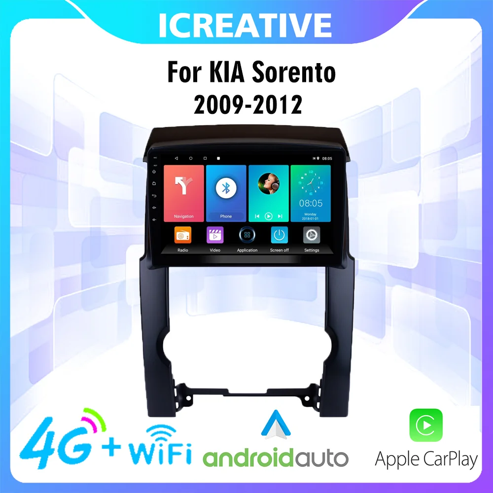 

2 Din 4G Carplay Car Radio Android Car Autoradio For KIA Sorento 2009-2012 Multimedia Player GPS Navigation WIFI Head Unit