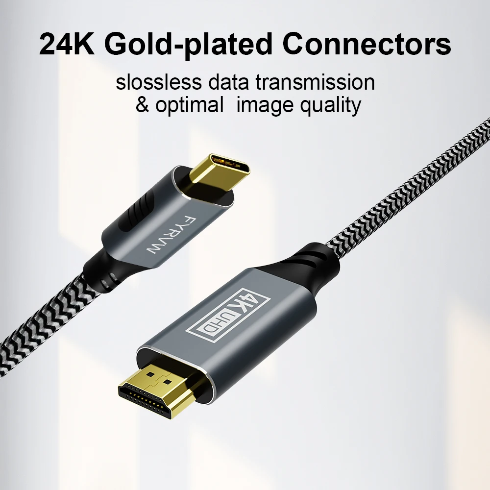 Кабель с разъемами USB Type-C и HDMI совместимый MacBook Pro Air iPad Samsung TV iPhone15 на 4K