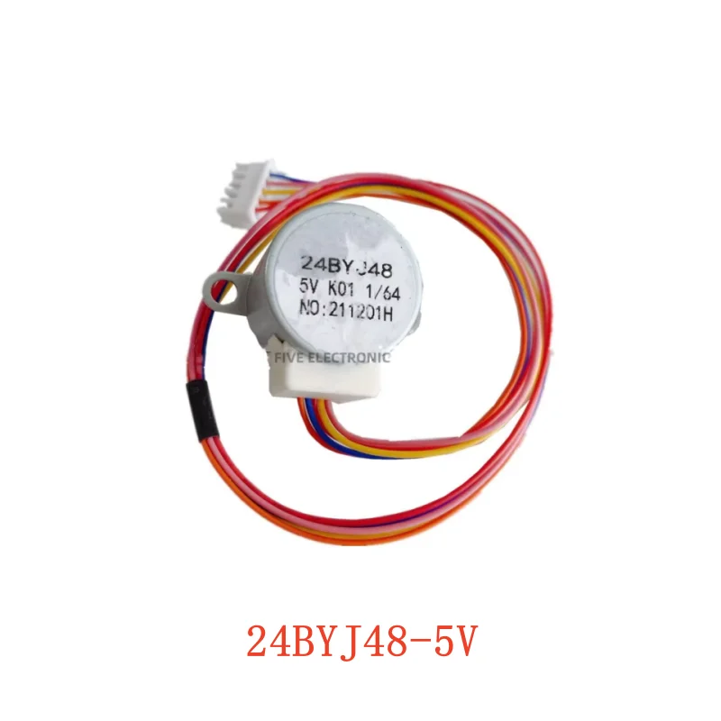 Фото 24BYJ48-5V 4-фазный 5-проводной шаговый двигатель замедления для камеры видеонаблюдения кондиционера/безопасности №1
