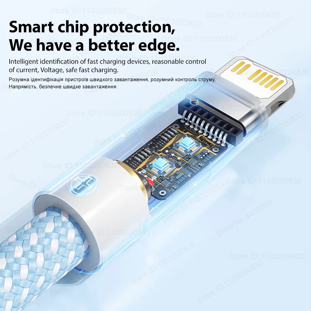 PD 20 Вт USB C-кабель Для Быстрой Зарядки Apple iPhone 14/13/12/11 Pro Max Plus Mini Braided Data Transfer Lightning To