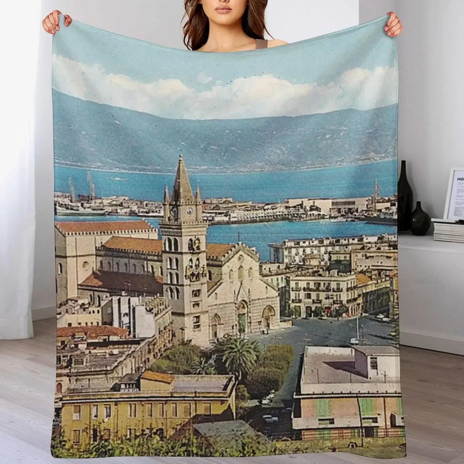 Портрет Мессины в городе?? Декоративное одеяло из пролива для дивана тонкие