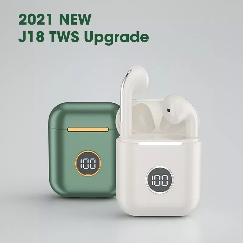 

J18 TWS Wireless Headphones Bluetooth Waterproof IPX5 HIFI-Sound Music Earphones For Iphones Huawei Samsung Xiaomi Sport Headset